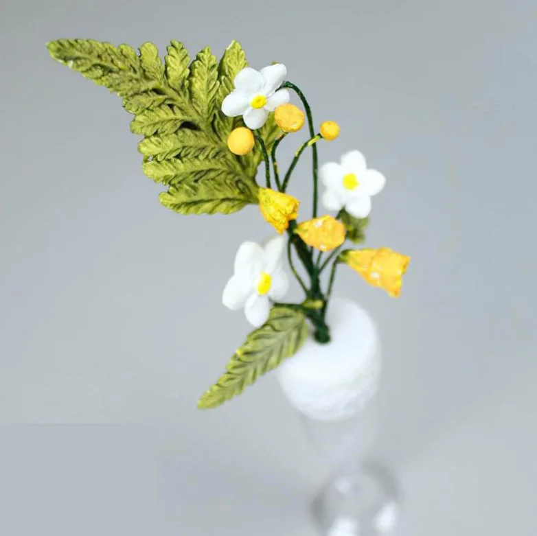 Polymer Cookie Molds Silicone Round Fern Leaf Shape Liquid Fondant Cake DIY Epoxy Molding Tool Mold | Дом и сад