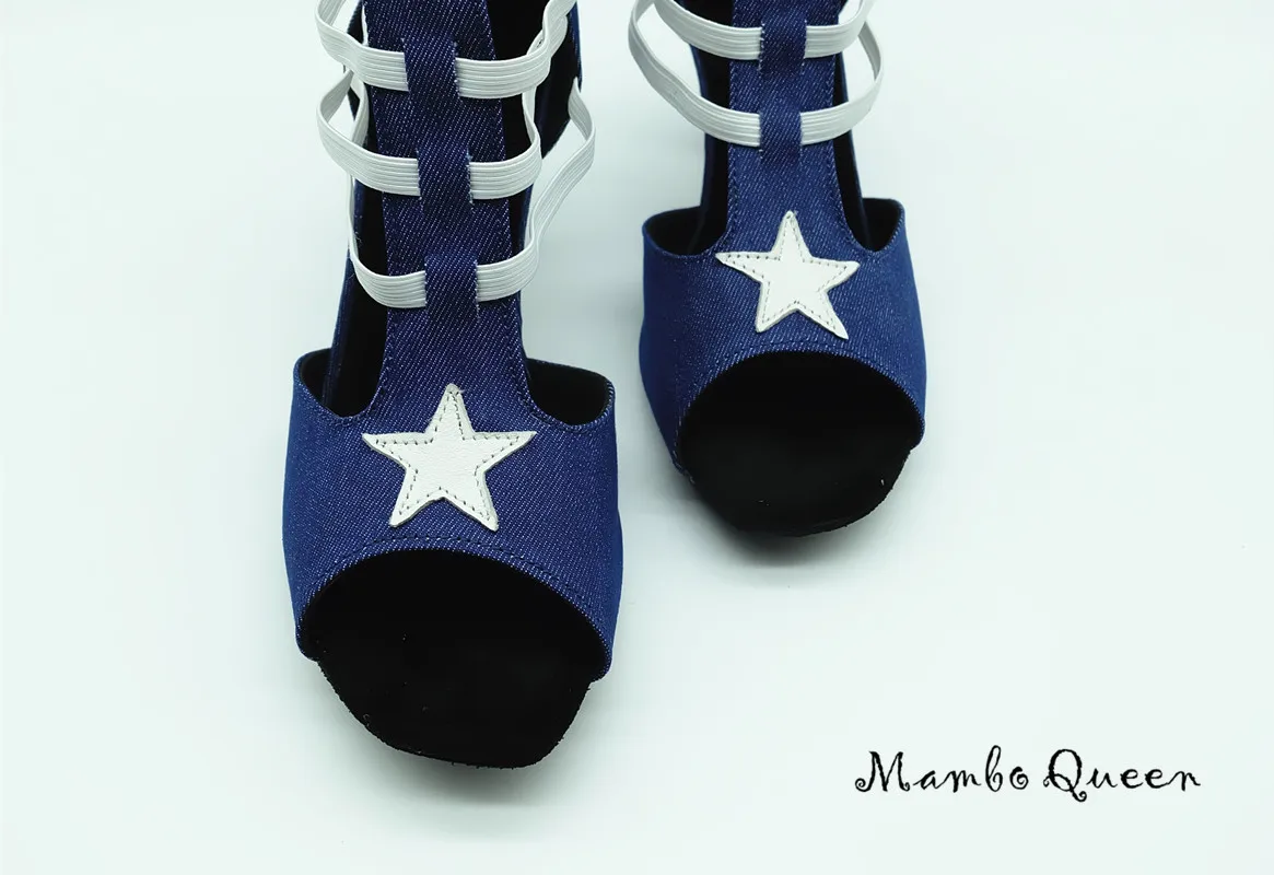 Туфли женские для латиноамериканских танцев сальсы бальных джинсы с мягкой