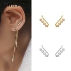 Серьги-гвоздики женские из серебра 925 пробы, с одним рядом кристаллов