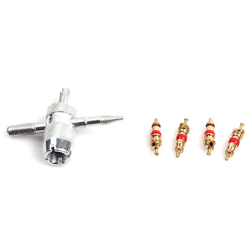 4 в 1 инструмент + шт латунные цветные сердечники клапана для ремонта автомобиля