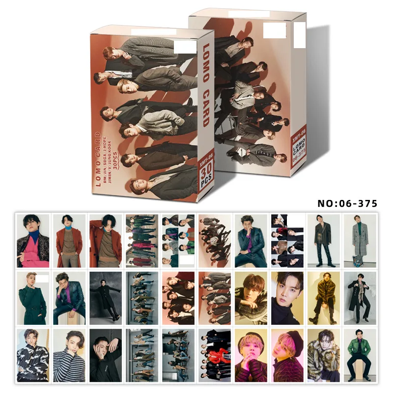 

30pcs/set Kpop Bangtan Boys Christmas And New Year Lomo Box Small Card Set All Styles Collective Blessing Accessories Photocard