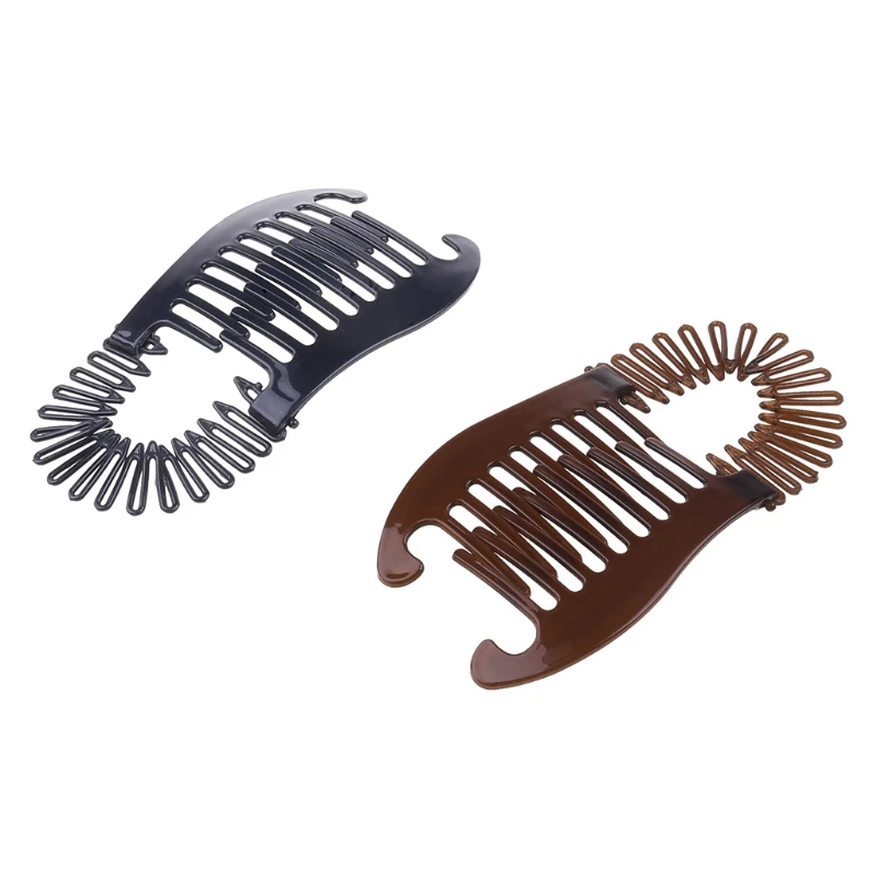 

69HB 2Color Hairstyle Large Comb Banana Clip Hair Riser Claw Acrylic Elongated Ponytail Holder Hair Accessory Women