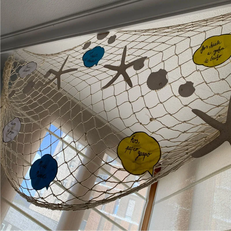 Праздничное украшение в виде русалки летнее пляжное из натуральной рыбьей сетки