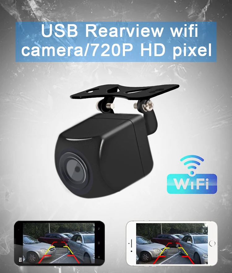 Carsanbo wifi Беспроводная Автомобильная камера заднего вида 720P HD фронтальная камера заднего вида с USB питанием для IOS/Android