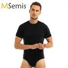 Мужской слитный купальник Catsuit, одежда для гимнастики, футболка с промежностью, боди, комбинезон, комбинезон, пижама, Мужская одежда для плавания