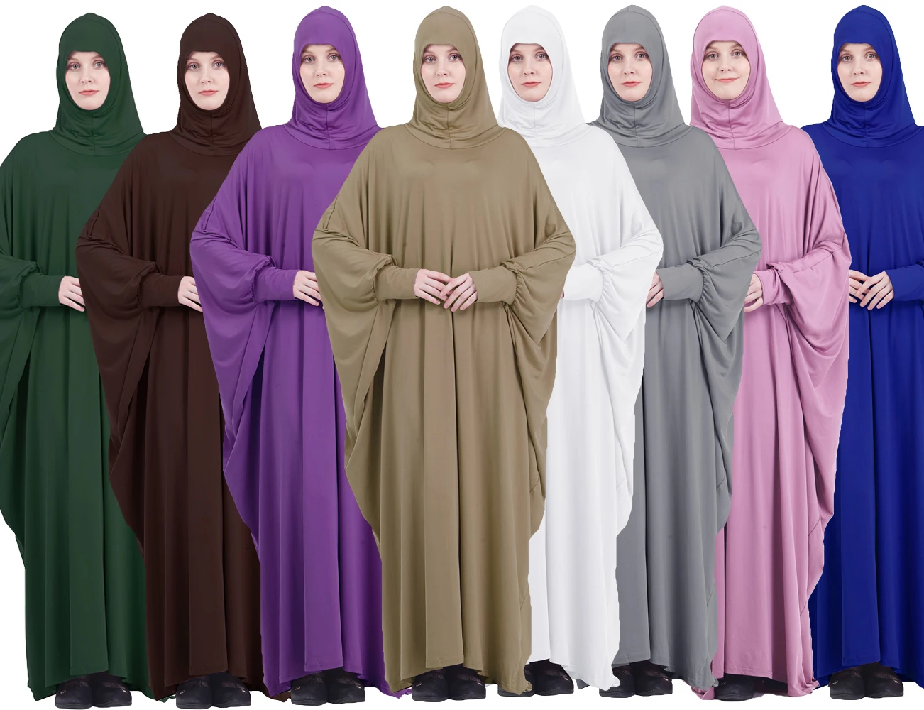 Мусульманский Для женщин абайя для молитв джилбаба с капюшоном полное покрытие