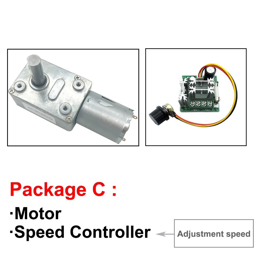 D Shaft Length 25mm DC Gear Motor 6V 12V 24V Speed Reducer 6rpm To 150rpm PWM Forward Reverse Electric Moter Engine Boat JGY-370
