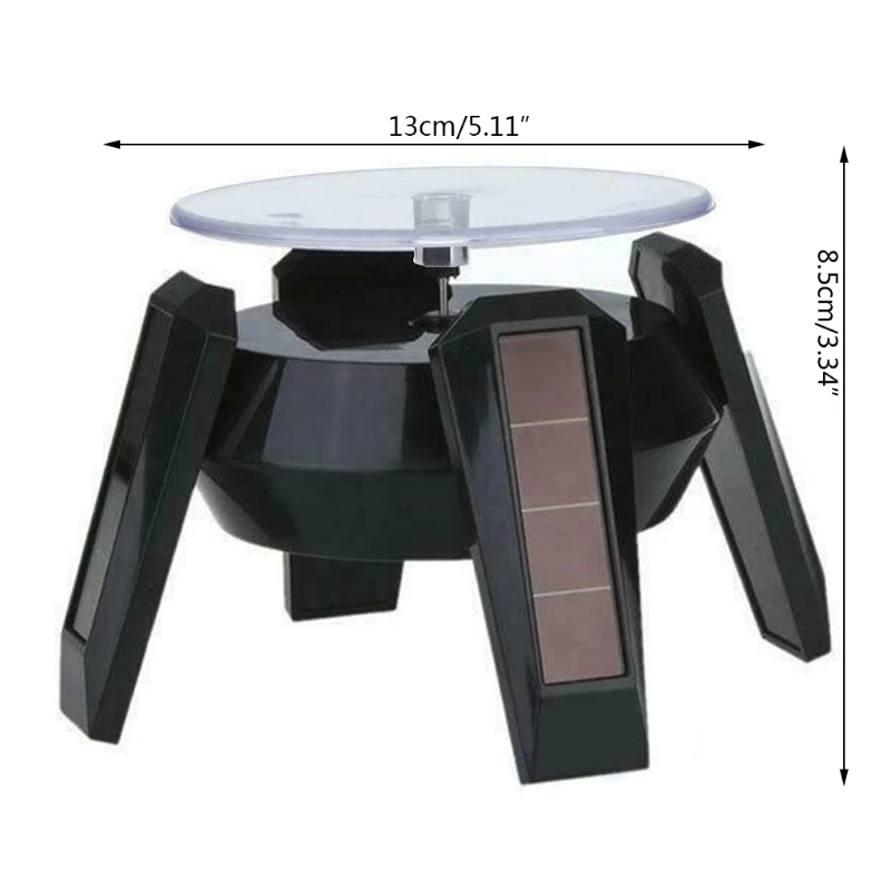 

Y1UE Solar Power 360 Degree Jewelry Rotating Display Stand Turn Table Plate LED Light