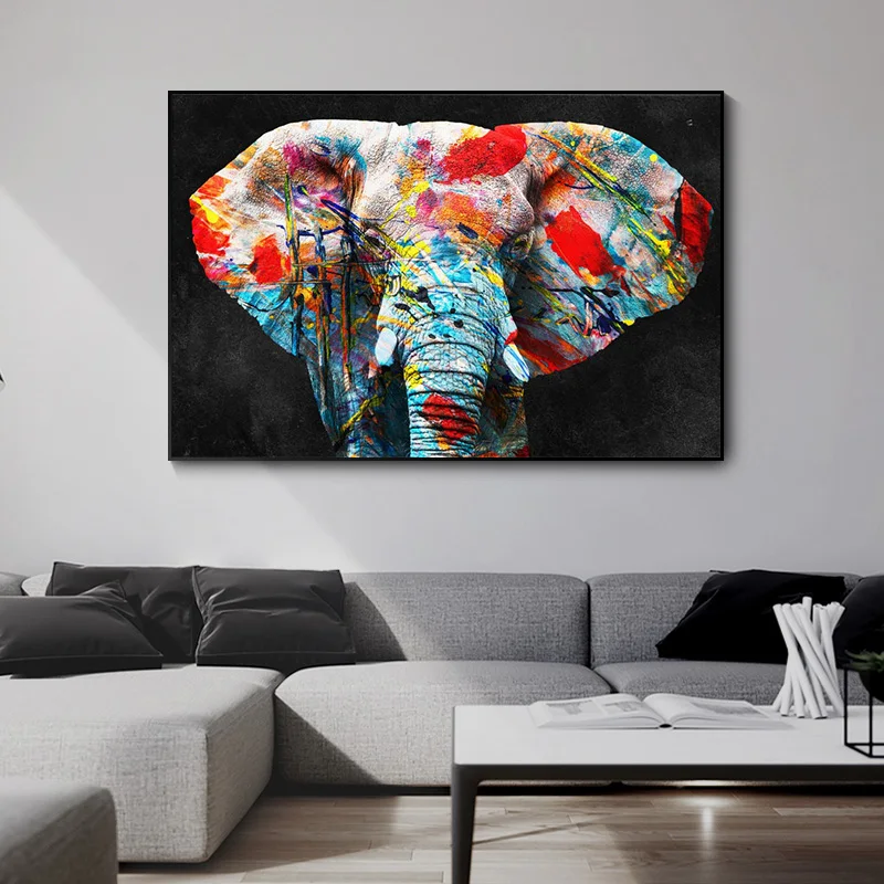 Абстрактные животные принты и плакаты в стиле брызг современные настенные