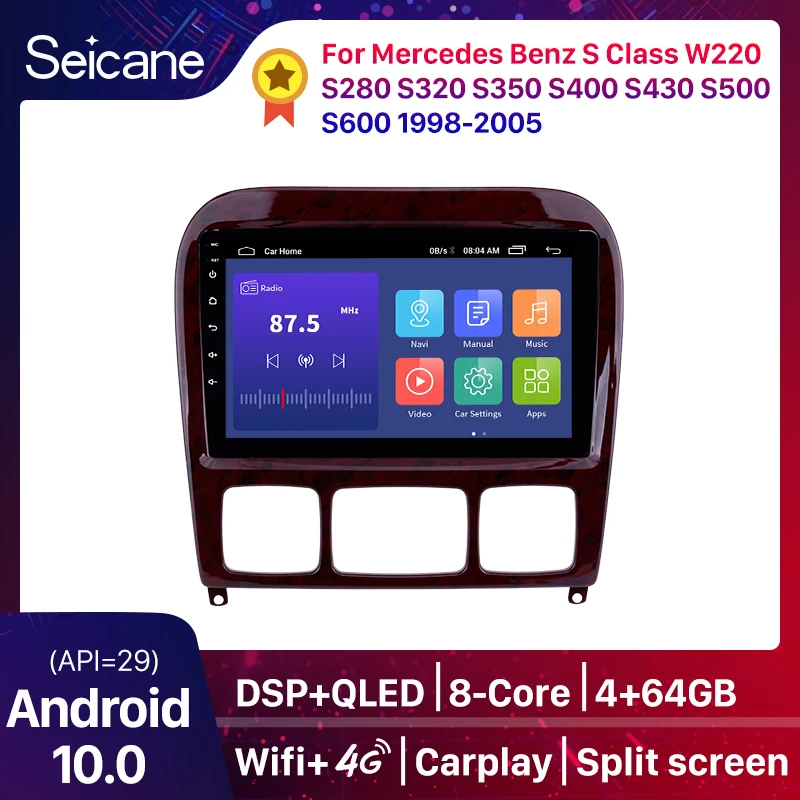 Seicane Автомобильный GPS стерео Android 10 0 Авторадио для Mercedes Benz S Class W220 S280 S320 S350 S400 S430 S500