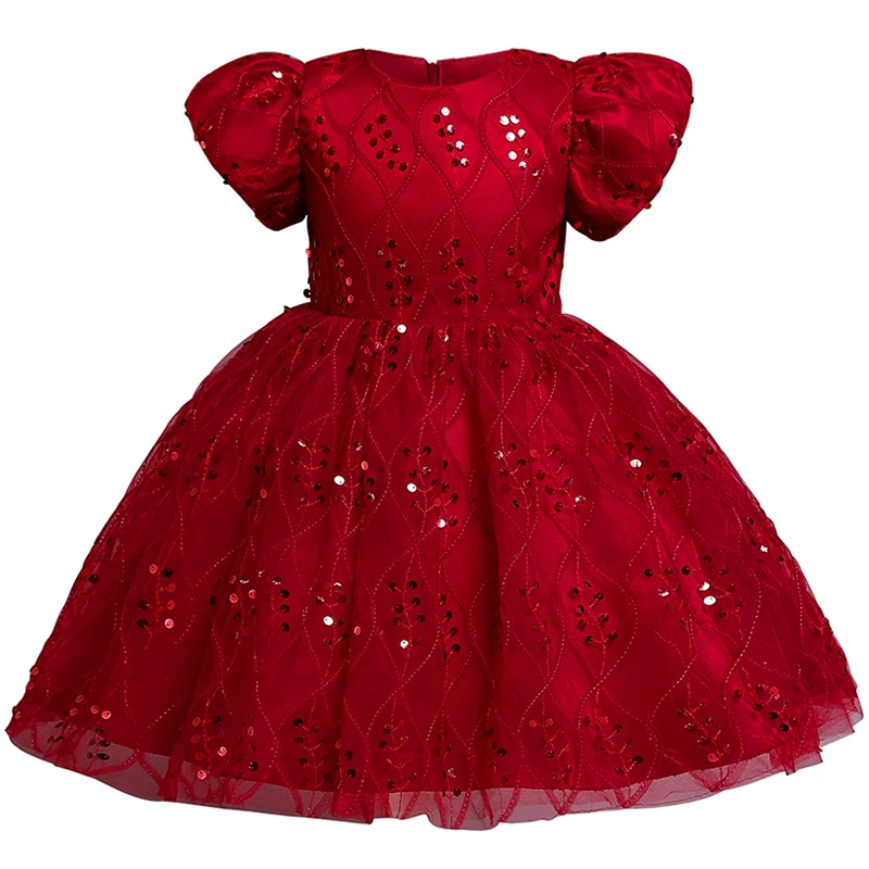 New Flarol Print Ball Gown Tutu Dress for Girls Birthday Party Children kids Sequin stripe dress Christmas party | Детская одежда и