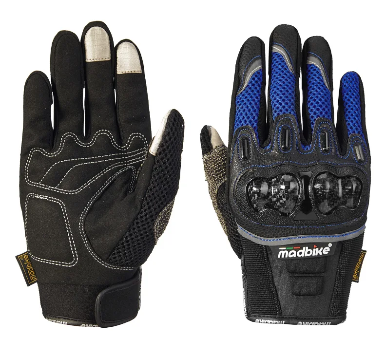 Motorcycle Gloves Leather Touch Screen Breathable Carbon Fiber Protective Gloves Guantes Moto Motocross Racing Gants Glove