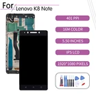 Оригинальный сенсорный ЖК-экран для Lenovo K8 Note, дигитайзер в сборе для Lenovo K8 Note, дисплей с рамкой, запасной ЖК-дисплей