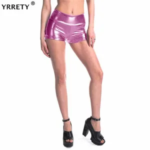 Шорты YRRETY из высококачественной искусственной кожи 2022, женские пикантные короткие брюки, повседневные пикантные облегающие брюки для фитнеса с эластичным поясом