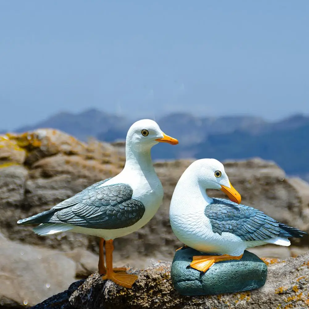 

Статуэтка морской птицы, стоящая или квадратная, статуэтка, украшения из смолы, сказочные садовые дома, микро Ландшафтные украшения