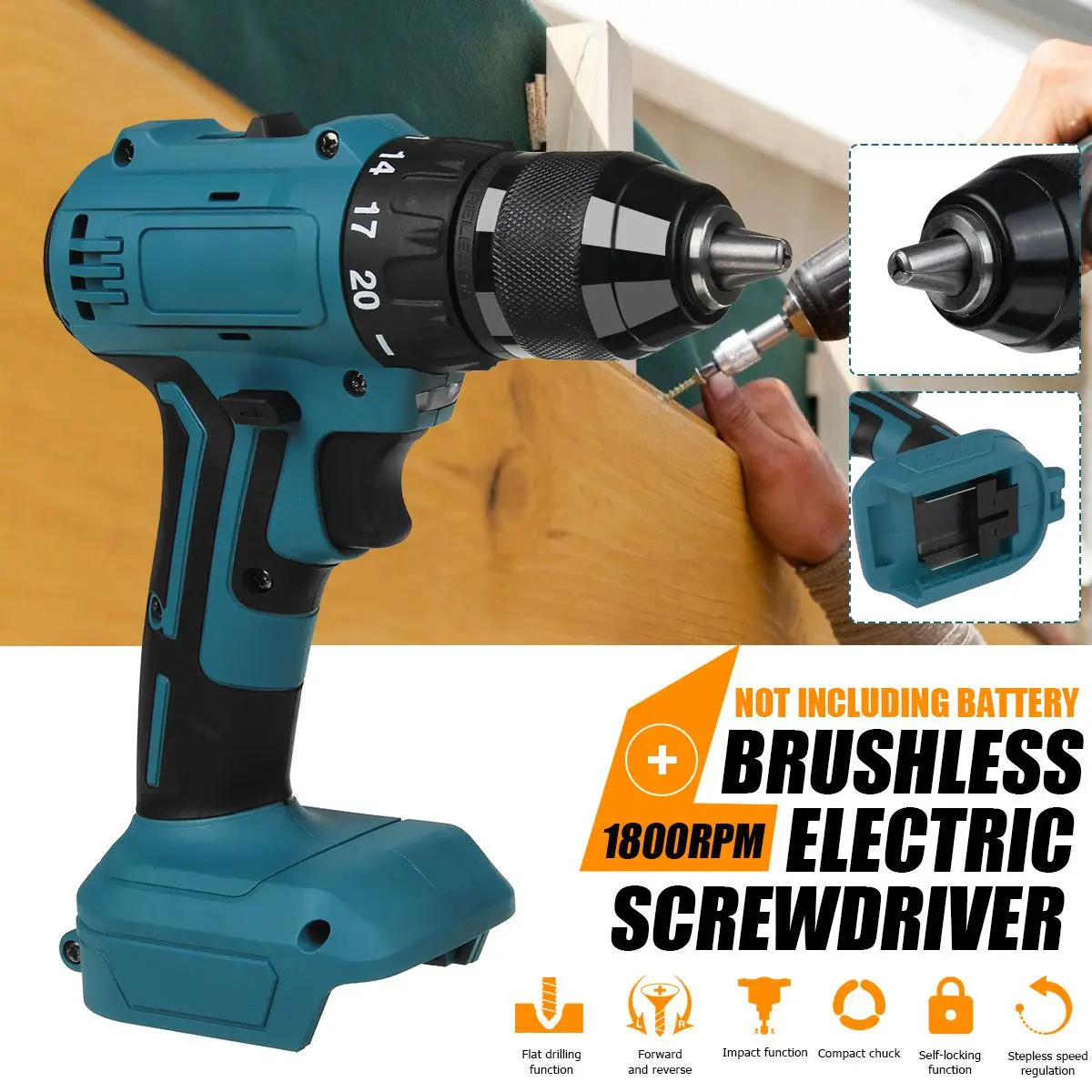 BLMIATKO 18V 13mm 10mm 90Nm Brushless Electric Drill 2 Speed Mini Wireless Screwdriver Power Driver Tools For Makita Battery