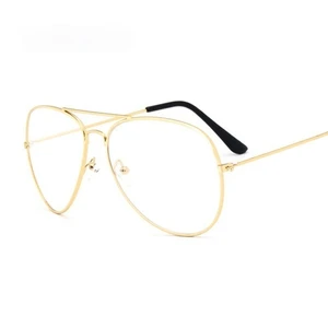Aviation Gold Frame Sunglasses Male Classic Eyeglasses Transparent Clear Lens Optical Women Men Glas in Pakistan