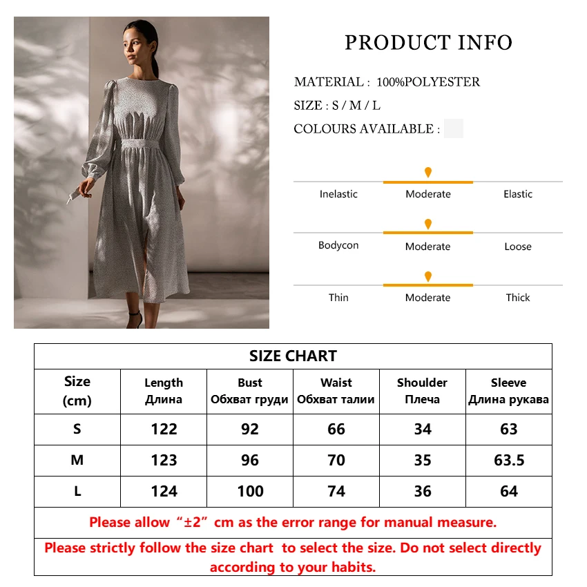 

Clacive Wave Point O-Neck Office Midi Dress Autumn High Waist Long Sleeve Casual Women'S Dresses Elegant A-Line Dress Female