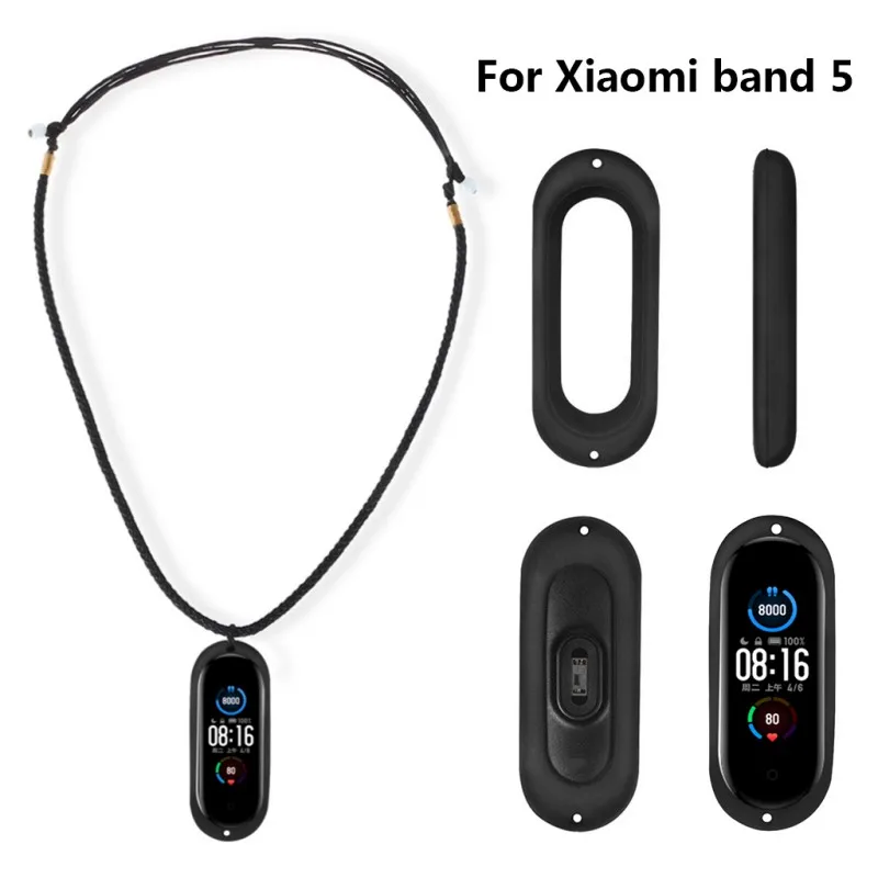Ремешок на запястье для Mi Band 5 сменный кожаный плетеный браслет Xiaomi ожерелье