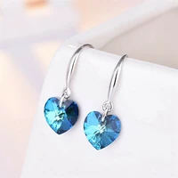 popular jewellery drop earrings ocean blue heart hook womens birthday gift