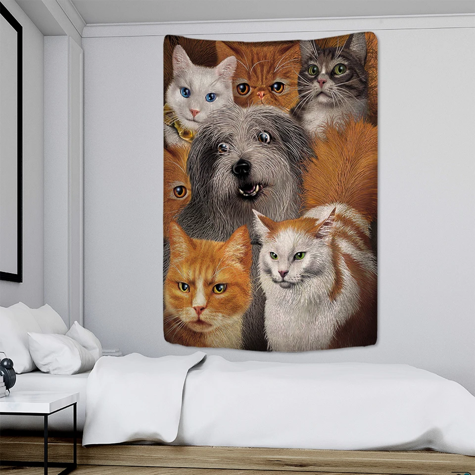 Гобелен из полиэстера с принтом животных для спальни домашний декор богемный в