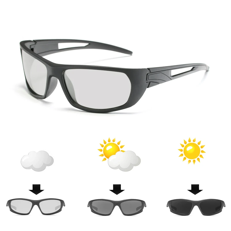 Квадратные фотохромные солнцезащитные очки мужские поляризованные для рыбалки