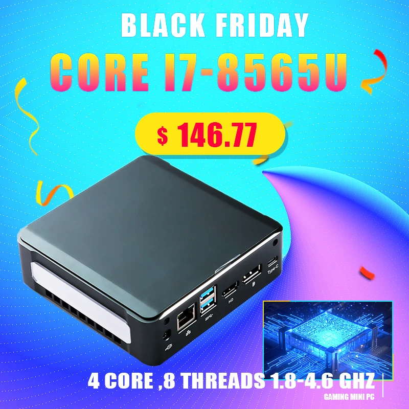 Игровой мини ПК Intel Core i7 8565U I5 8265U I3 8145U 2 * DDR4 Оперативная память M.2 NVME SSD карман Nuc