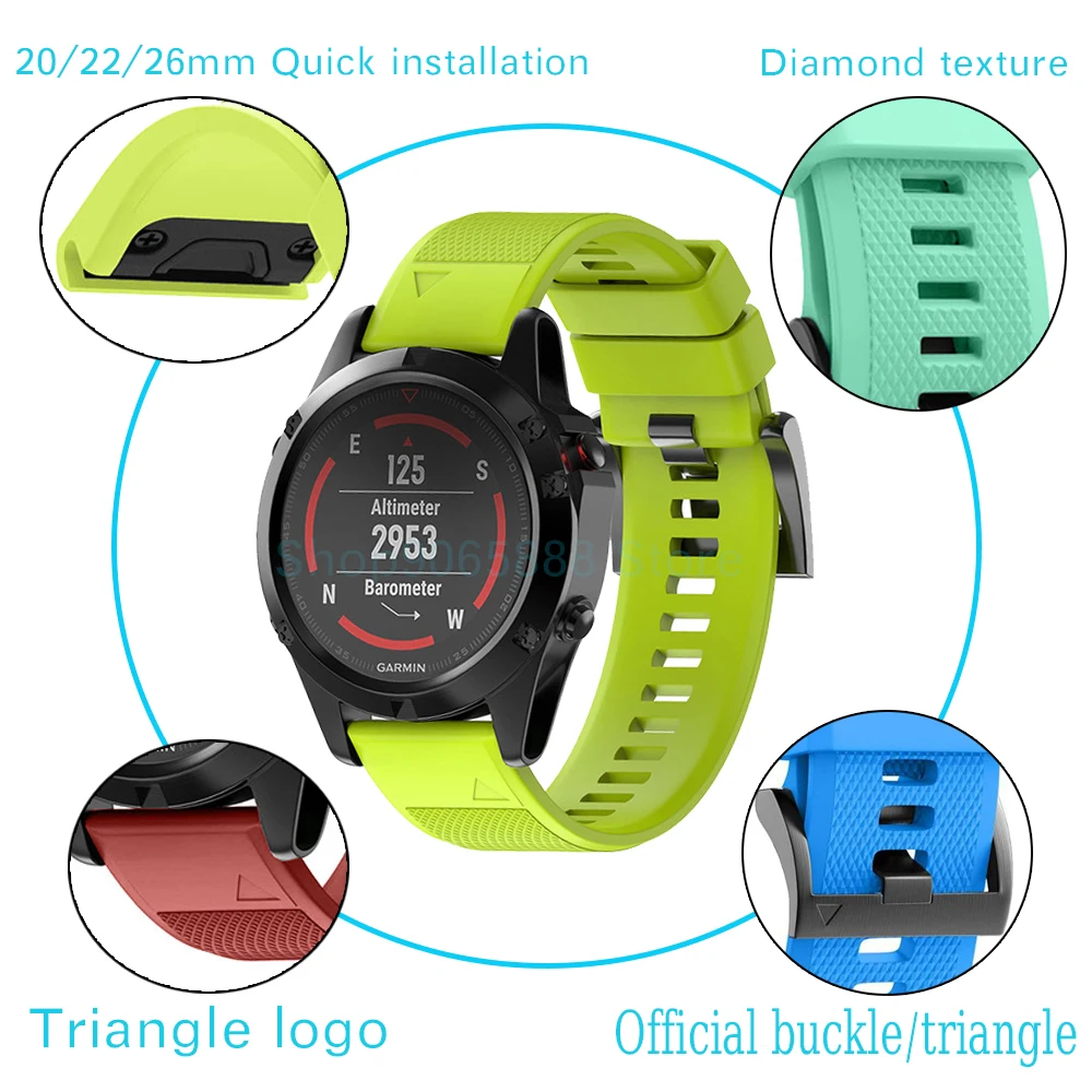 sport watch quick fit watchband for garmin fenix 6x 6x pro 5x 3 3hr silicone easyfit wrist band fenix 6 5 plus wearable devices free global shipping