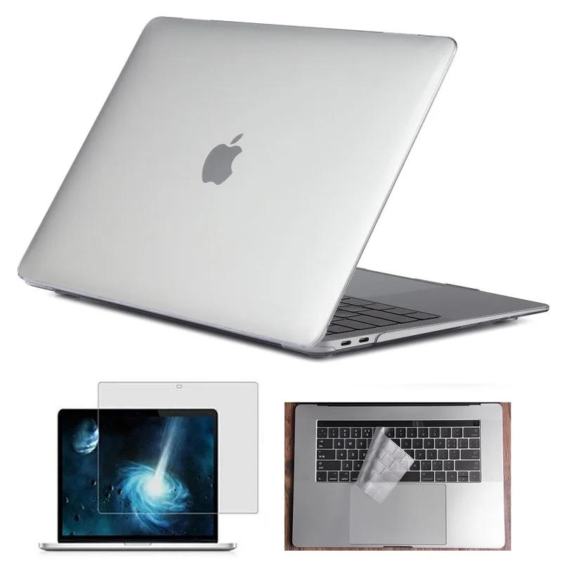 transparent Матовый жесткий чехол для ноутбука, защитный чехол для Macbook Air Pro с retina Touch Bar 11 12 13 15 дюймов - Цвет: transparent