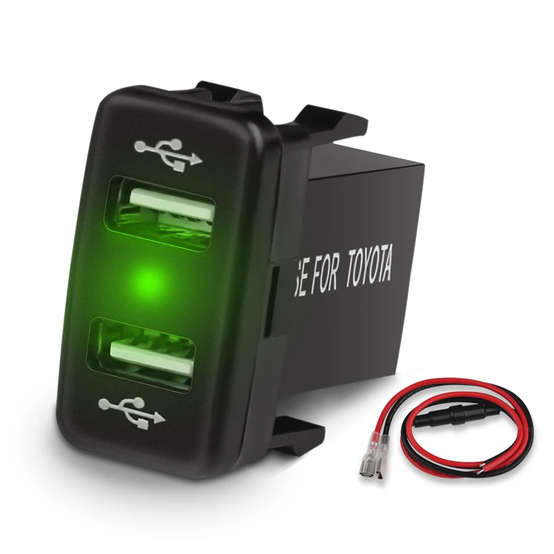 5 в 4.2A быстрое автомобильное зарядное устройство 2.1A двойной порт USB зарядное устройство с плавкий предохранитель 12-24 В розетка питания для Toyota Corolla Prado Reiz