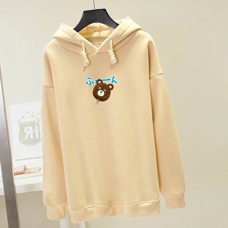 Зимняя Толстовка в стиле Харадзюку японские свитшоты оверсайз с изображением