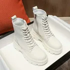 Новинка 2022, осенне-зимние ботинки из натуральной кожи, повседневные модные высокие ботинки на толстой подошве