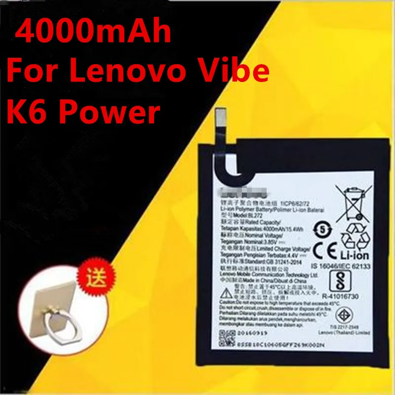 

3.85V 4000mAh BL272 For Lenovo Vibe K6 Power For Lenovo K33A42 Battery