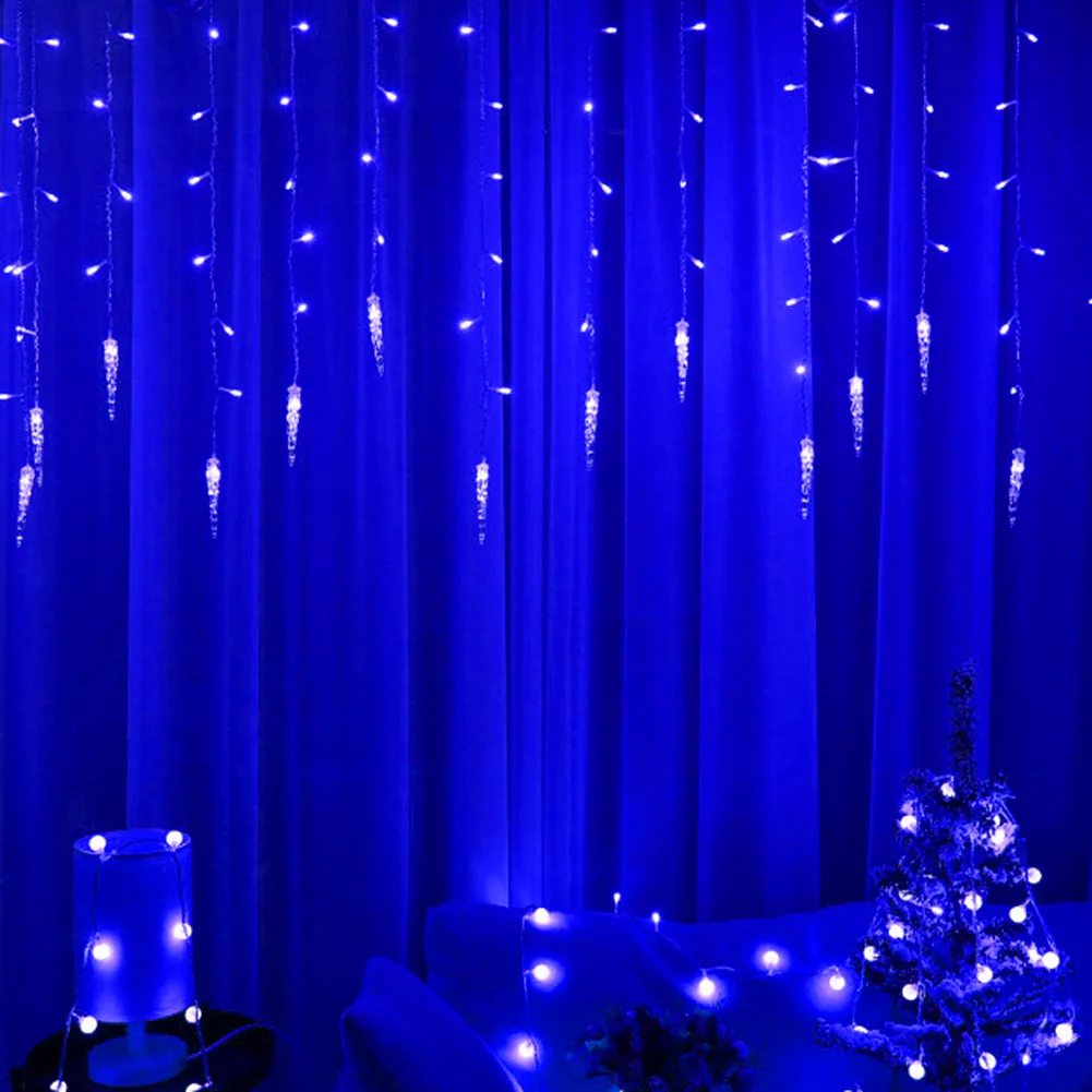 

Рождественская светодиодная гирлянда-сосулька, гирлянда-занавеска, праздничная гирлянда, уличные водонепроницаемые садовые уличные терра...