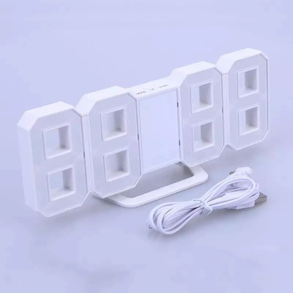 Цифровые светодиодсветодиодный часы с 3D будильником светящийся ночной режим