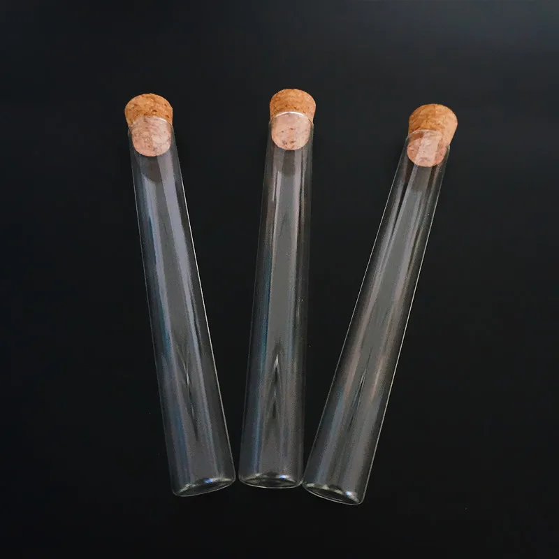 Прозрачная плоская стеклянная пробирка с пробковым стеклом 16 цветов 20x150 мм