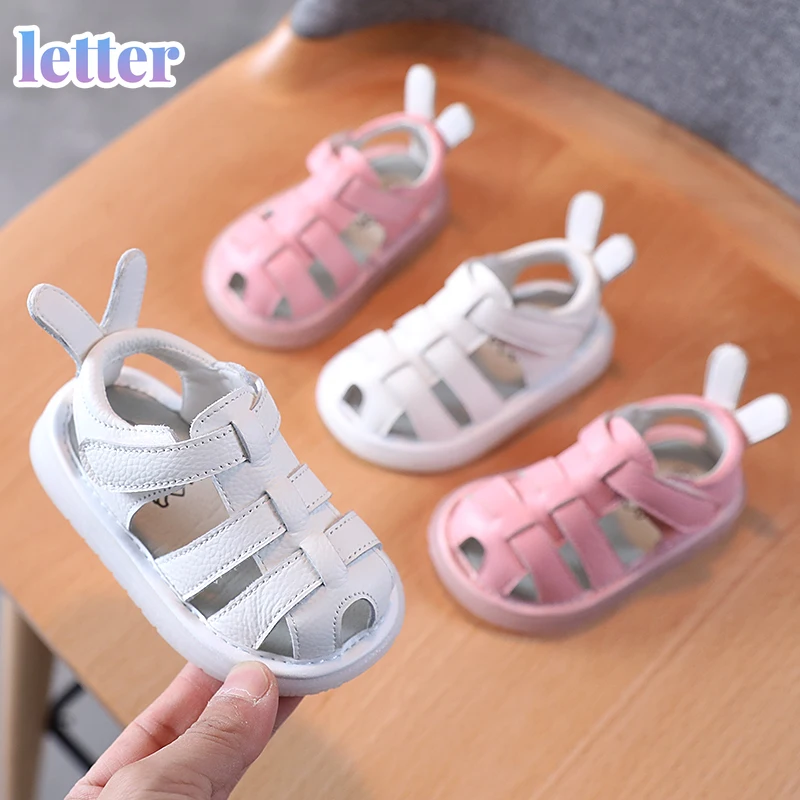 

2021 Summer Toddler Infant Shoes Baby Girls Boys Leather Sandals Soft Bottom Non-slip Cartoon Kids Children Casual Beach Sandals