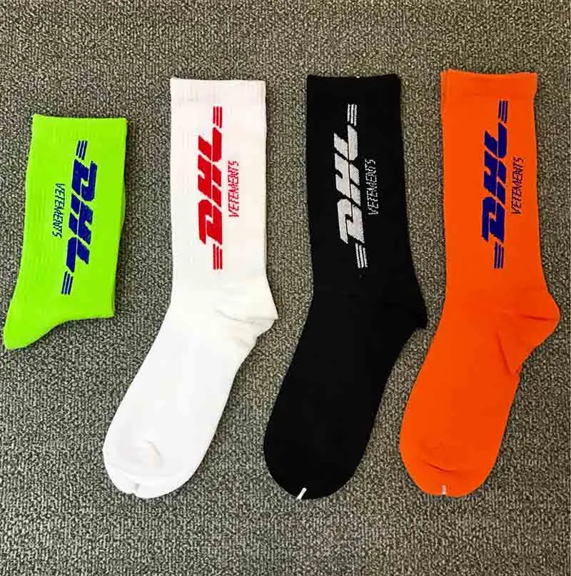 VETEMENTS, DHL, спортивные длинные носки без пятки, мужские, женские, хип-хоп, DHL, носки для скейтборда, уличные, хипстерские, DHL, хлопковые носки