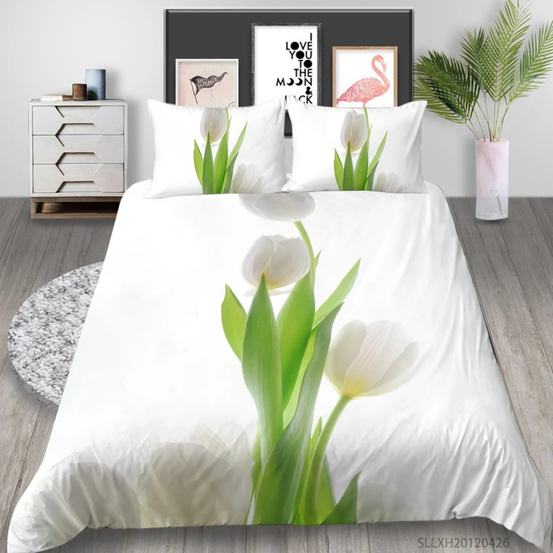 

3D Bedding Set Floral Duvet Cover Set Luxury Flowers 2/3 Pcs Bed Gift Bedroom Decoration Modern Home Bed Set Pillowcase
