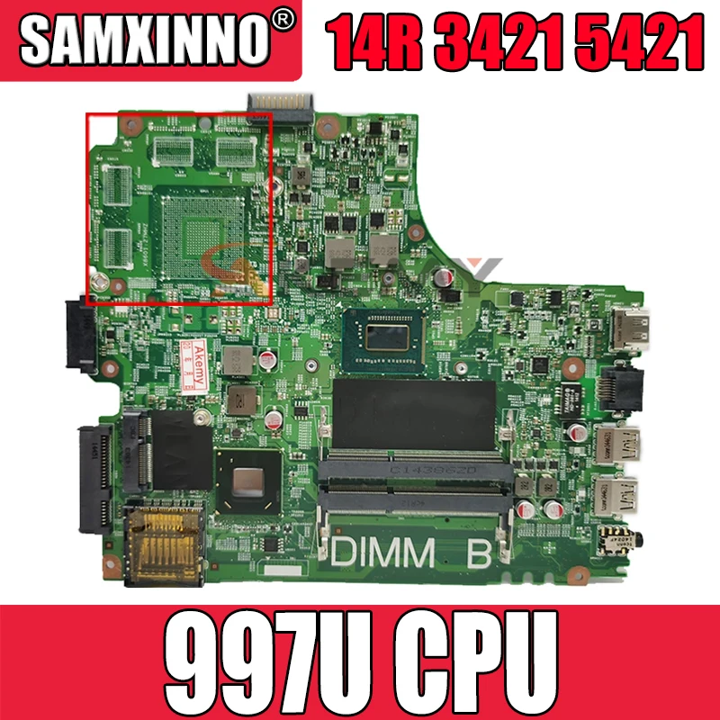 Оригинальная материнская плата для ноутбука DELL Inspiron 14R 3421 5421 Celorn 997U CN-0825R3 0825R3 12204-1