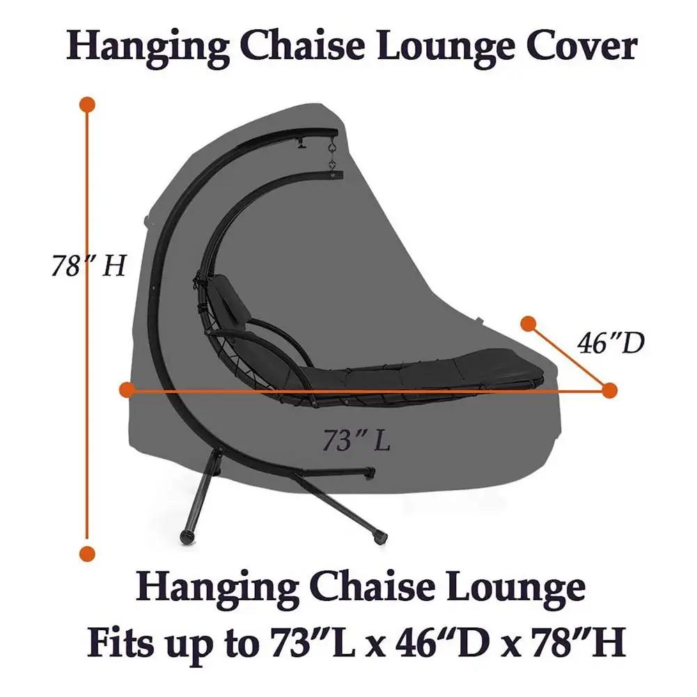 

Waterproof Hanging Chaise Lounge Cover Oxford Cloth Swing Chair Cover Chair Dustproof Furniture Covers For Patio Hanging Chair