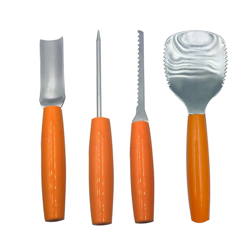 

Newly 4Pcs Professional Pumpkin Carving Tool Kit Easily Carve Sculpt Halloween Tools Supplies Halloween Pumpkin Carving Tools