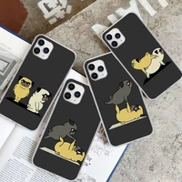funny yoga pug dog transparent phone case cover for xiaomi redmi k30s ultra note 9s 9 pro max mi 10 lite 11 10t pro