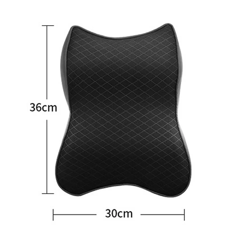 

3D Memory Foam Car Neck Pillow PU Leather Car Pillow Headrest Pillow waist Seat Back Rest Lumbar Cushion For Car Accessories
