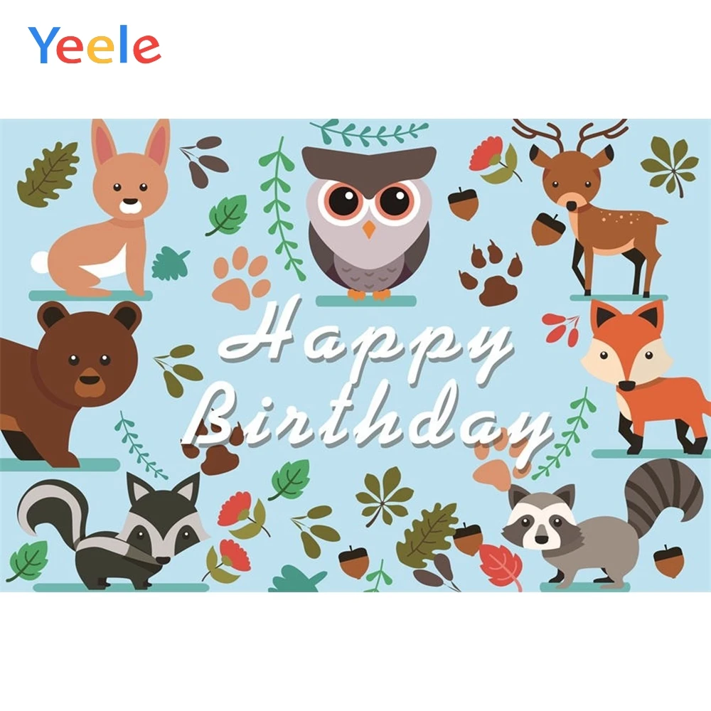 Yeele фон для новорожденных Животные Олень Медведь Лиса Сова детский душ