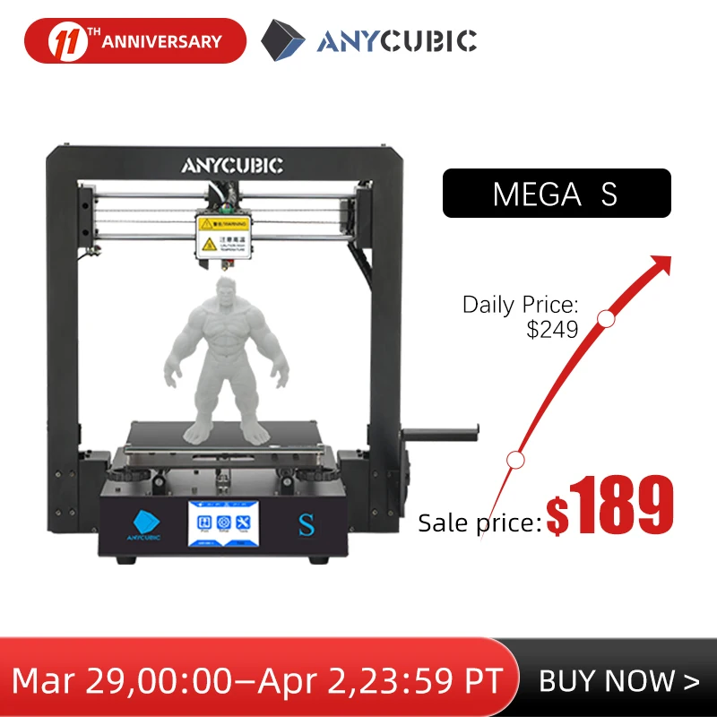 Anycubic 3D принтеры обновления мега S принт Наборы размера плюс металлический