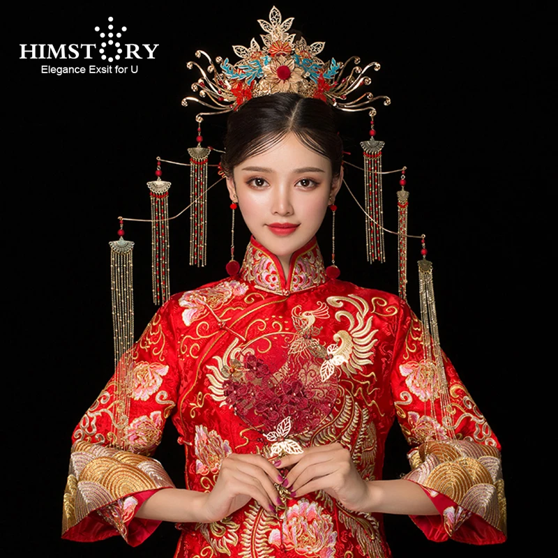 Женская заколка для волос HIMSTORY Длинная свадебная с кисточками в китайском стиле