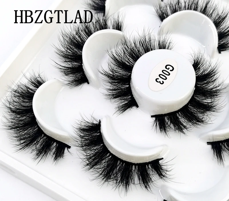 New 5 pairs Natural Long false eyelashes Bulk fake lashes makeup kit 3D Mink Lashes extension Reusable mink maquiagem |