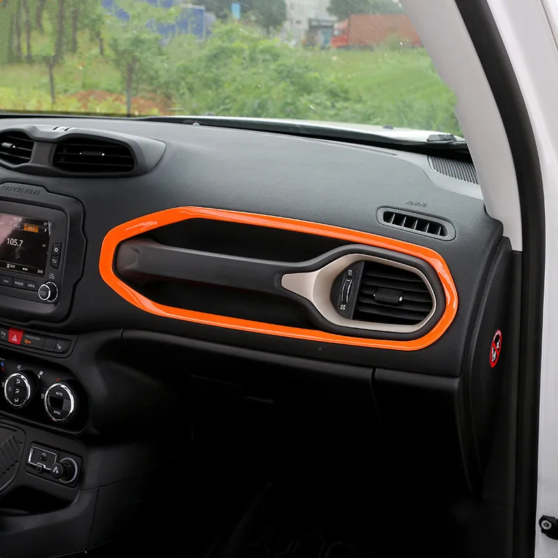 

Sansour ABS Car Interior Copilot Seat Grab Handle Decoration Cover Trim Stickers for Jeep Renegade 2015-2017 Car Styling