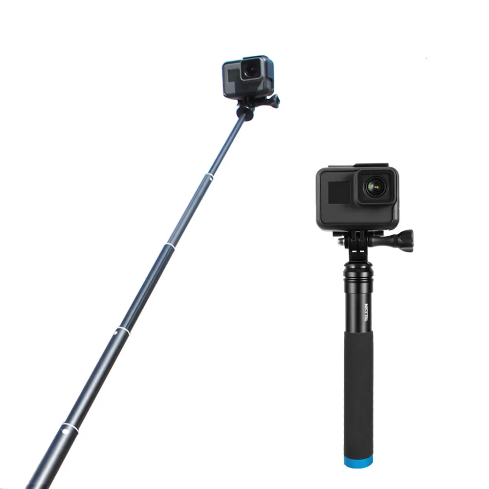 Телескопическая ручная селфи палка из алюминиевого сплава для GoPro Hero 8 7 6 5 OSMO Action Xiaomi YI SJCAM Eken